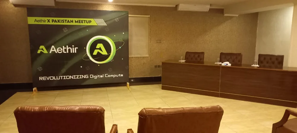 Aethir IRL event venue and stage in Pakistan