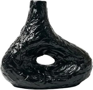 The Noir Void Vase, Khaaqan's signature handcrafted terracotta piece